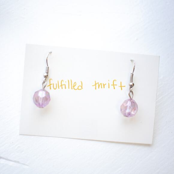 Pinkish Purple Dangly Earrings - Picture 1 of 5